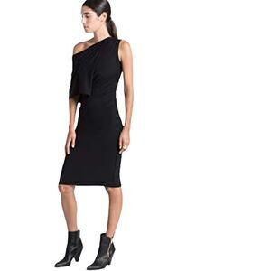 Marcellamoda Black Bodycon Cold Shoulder Dress Medium NWT